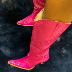 Pink Eel Skin Boots